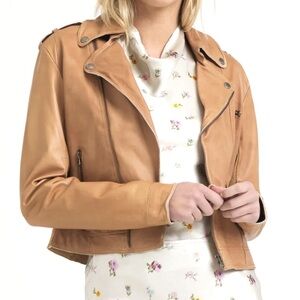 Jackett New York Piper Patina Leather Jacket SIZE SMALL